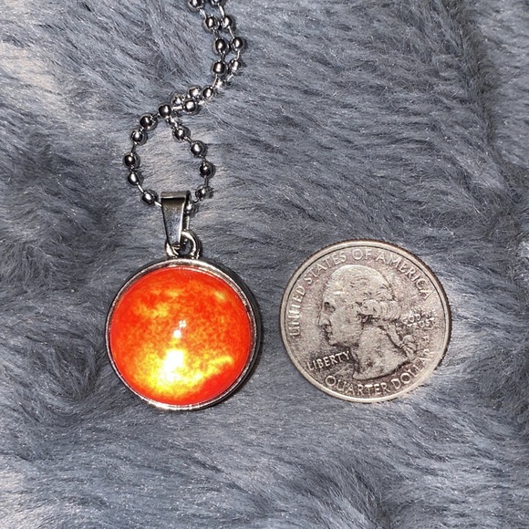 Galaxy Collection The Sun Unisex Glass Necklace NWT - Picture 3 of 5
